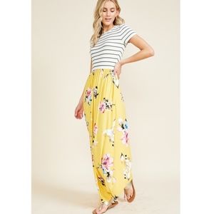 NWT Short Sleeve high waist maxi dress